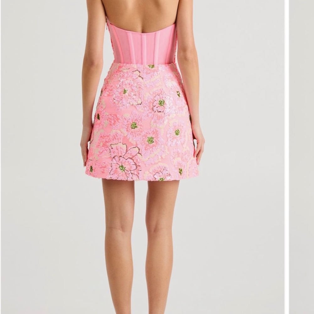 Helsi Ariana 3D Floral Appliqué Fit and Flare Cocktail Minidress - Picture 3 of 4